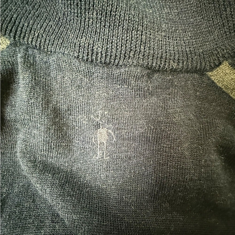 Smartwool Men’s 1/4 Zip Sweater Navy &Gray Size Medium Merino Wool Blend *Read - Picture 6 of 7